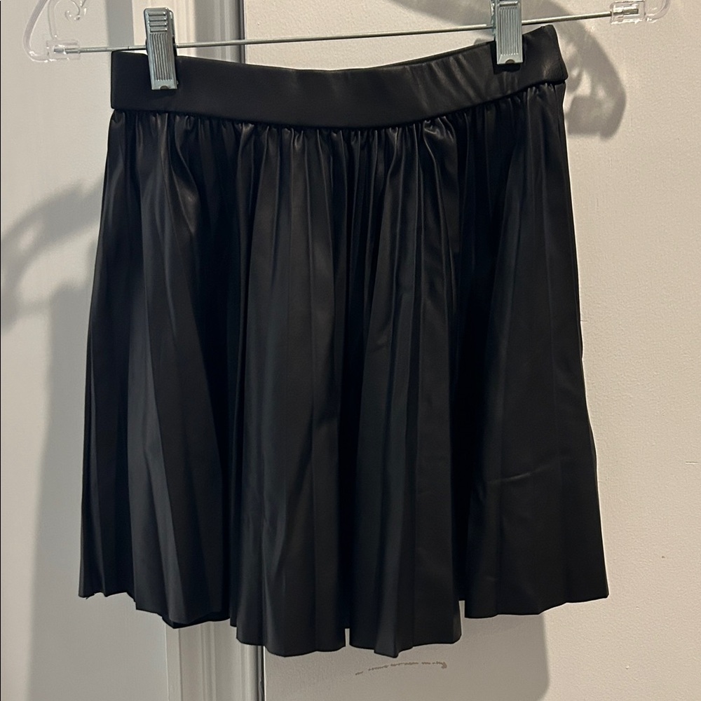 Zara Girls Faux Leather Pleated Skirt
